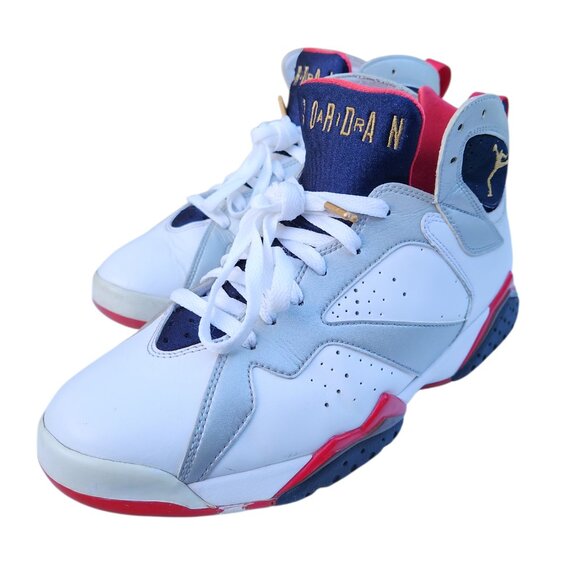 Jordan 7 Retro Olympic 304775-135 White Metallic Red Sneakers Shoes Size 9.5 - Picture 5 of 11